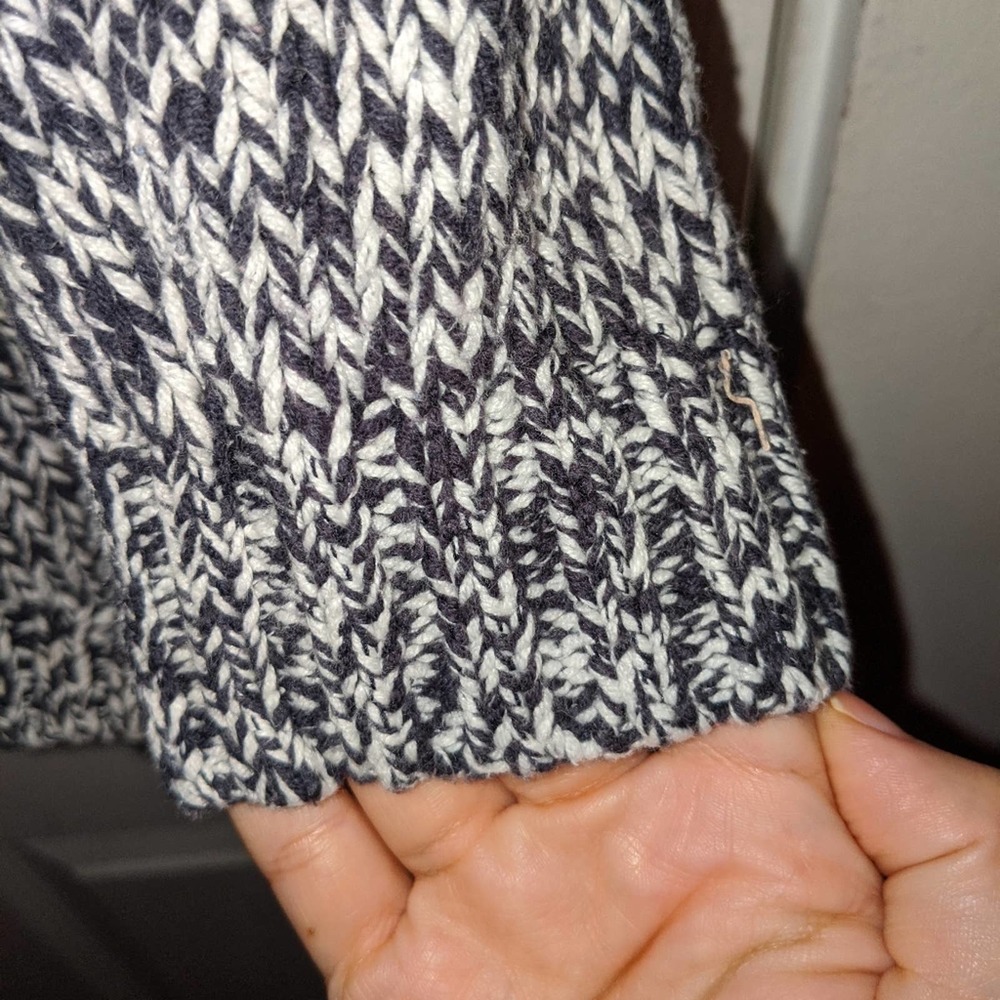 H&M Women's Navy Blue and White Long Sleeve Sweater Top S - Picture 7 of 12